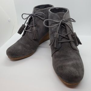 Grey Heeled Ankle Wedges